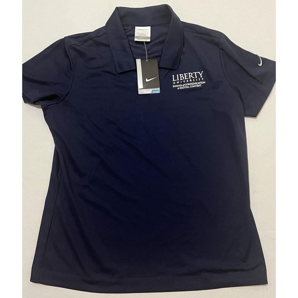 NIKE GOLF Liberty University Communications Digital Content Navy Polo Size L